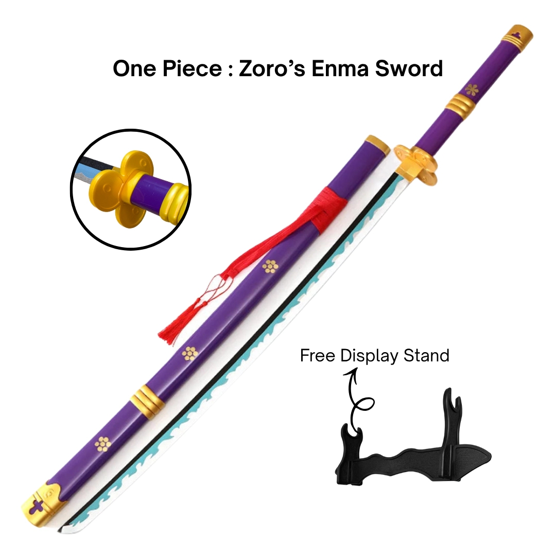 One Piece Rorono Zoro Yama Enma Purple Cosplay Replica Premium Life Size Wooden Katana [104 CM]