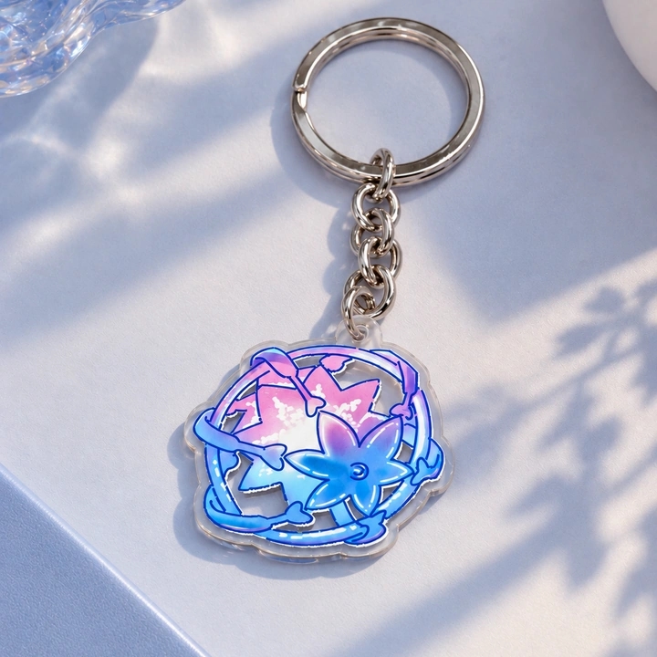 Genshin Impact Intertwined Wish Transparent Acrylic Hanging Keychain for Bags & Backpacks