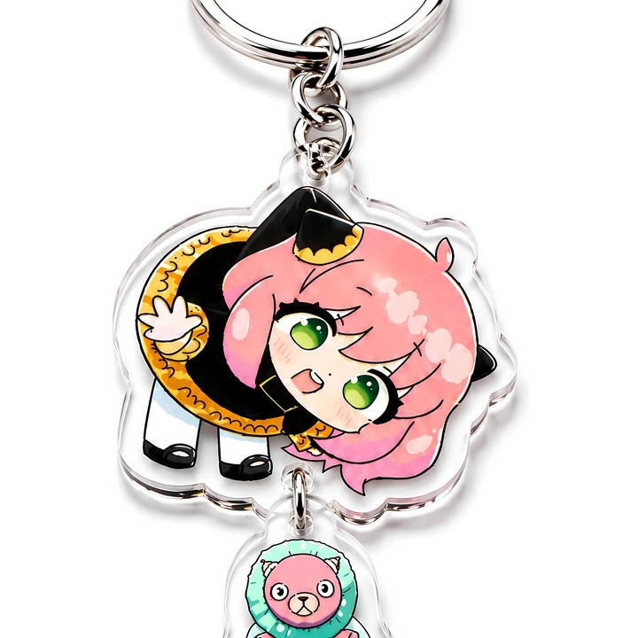 Spy X Family Anya Keychain, Premium Double Sided UV Printed Transparent acrylic Keychain