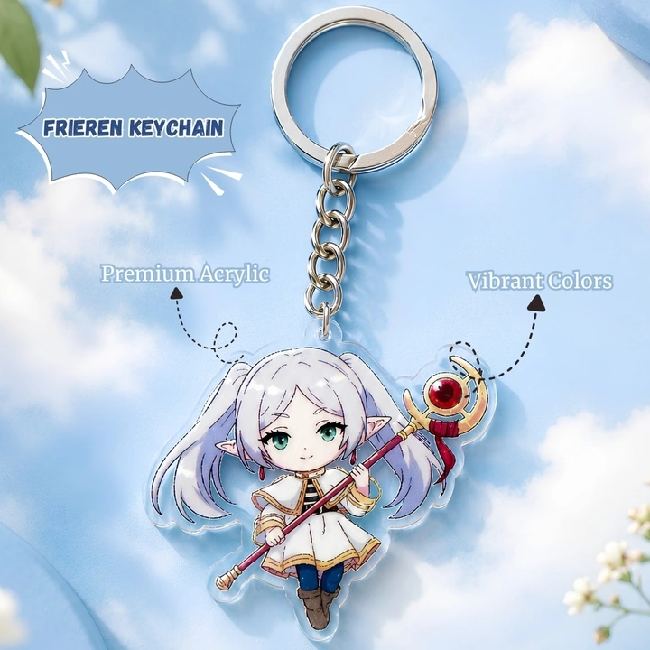 Frieren Premium Hanging Acrylic Keychains For Bags, Backpack Accessory, Keyring & Anime Gift